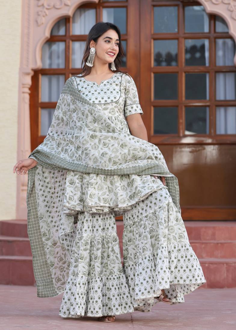 Noor cotton sharara set