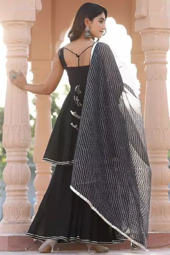 Lahariya black cotton sharara set