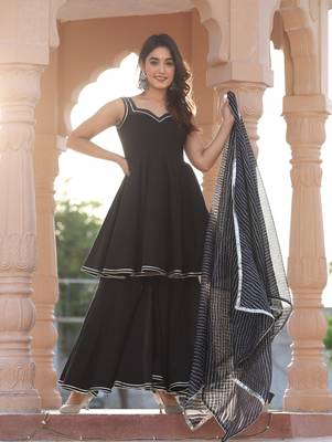 Lahariya black cotton sharara set 4