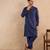 Blue embroidered silk kurta set