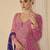 Pink georgette embroidered seroski zarkan work plazzo suit