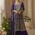 Violet georgette embroidered zarkan work palazzo suit