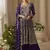Violet georgette embroidered zarkan work palazzo suit