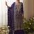 Violet georgette embroidered zarkan work palazzo suit