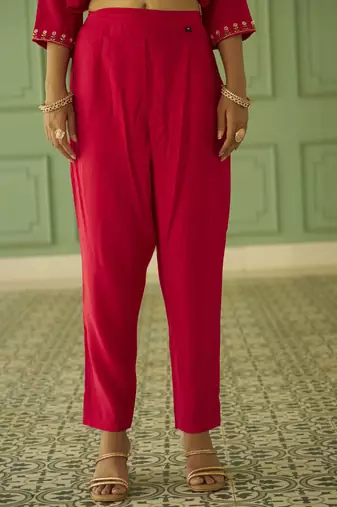 Pink women kurta pant dupatta set