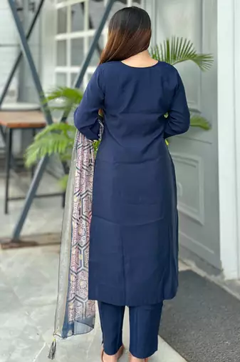 Blue women kurta pant dupatta set