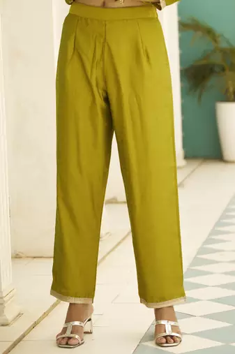 Yellow women kurta pant dupatta set