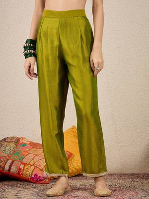 Green women kurta pant dupatta set 4