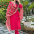 Pink women kurta pant dupatta set