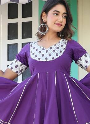 Anmol gota purple cottonsharara set 5
