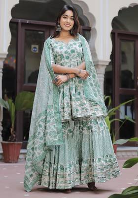 Spider green sharara set 4
