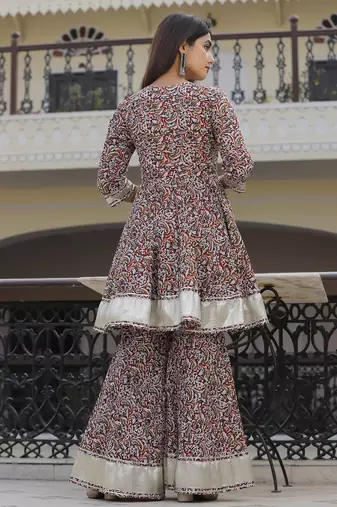 Multi colour sharara set
