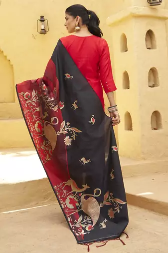 Red women kurta pant dupatta set