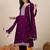 Purple women kurta pant dupatta set