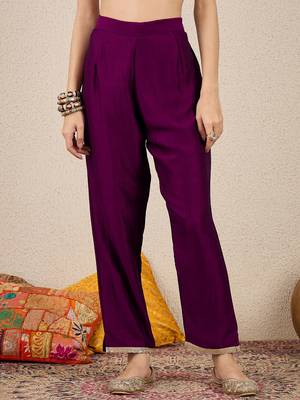 Purple women kurta pant dupatta set 4