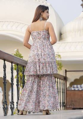 Fresh pink lotus sharara set 3