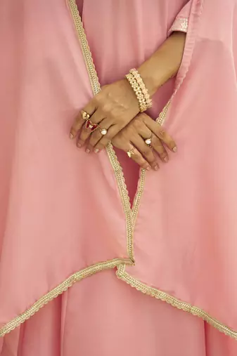 Pink women kurta pant dupatta set