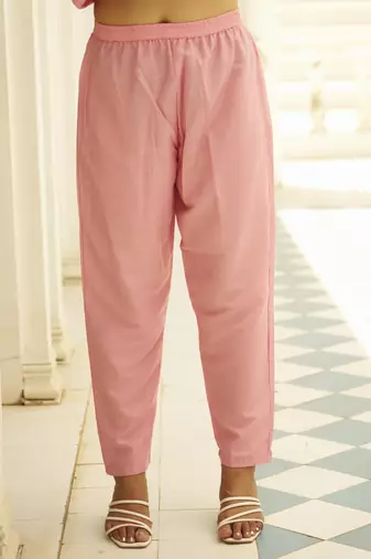 Pink women kurta pant dupatta set