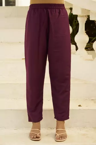 Purple women kurta pant dupatta set