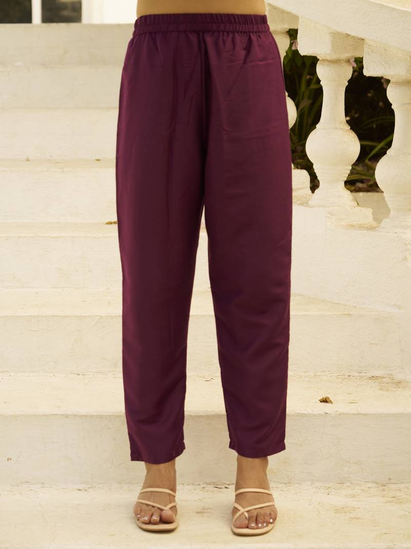 Purple women kurta pant dupatta set