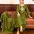 Green women kurta pant dupatta set