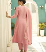 Pink women kurta pant dupatta set