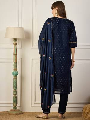 Blue women kurta pant dupatta set 2