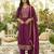 Purple women kurta pant dupatta set