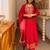 Red women kurta pant dupatta set