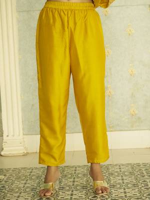 Yellow women kurta pant dupatta set 4