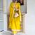 Yellow women kurta pant dupatta set