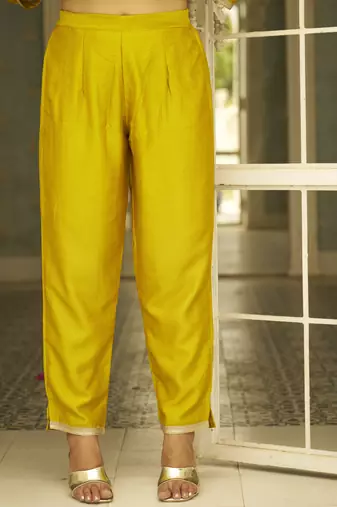Yellow women kurta pant dupatta set