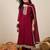 Maroon women kurta pant dupatta set