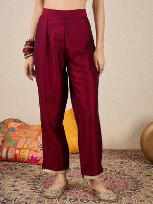 Maroon women kurta pant dupatta set 4