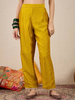 Yellow women kurta pant dupatta set 4