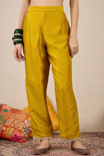 Yellow women kurta pant dupatta set