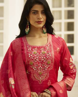 Pink women kurta pant dupatta set 3