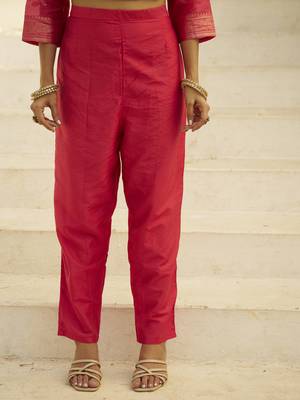 Pink women kurta pant dupatta set 4