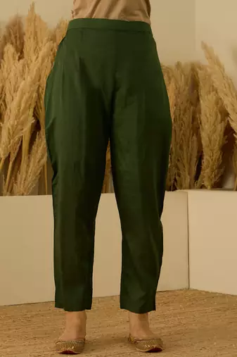 Green women kurta pant dupatta set
