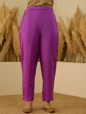 Purple women kurta pant dupatta set 4