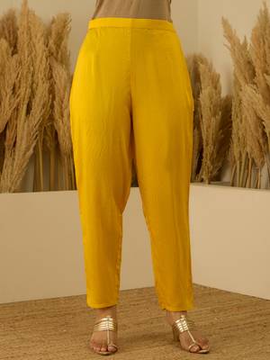 Yellow women kurta pant dupatta set 4