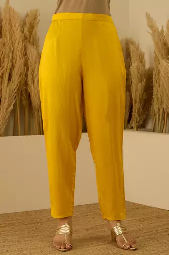 Yellow women kurta pant dupatta set