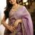 Lavender Color Embroidered Tissue Silk Blend Saree