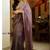 Lavender Color Embroidered Tissue Silk Blend Saree