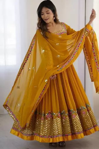 Heavy Look Designer Gown Suit Set Designer Anarkali Suit Set Festival Wear Dress