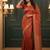 Red Banarasi Silk Blend Saree With Blouse For Women