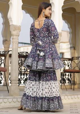 Blue daisy sharara set 4