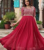 Pink Premium Designer Georges Ready Made Gown Collections