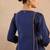 Blue embroidered silk anarkali set