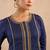 Blue embroidered silk anarkali set